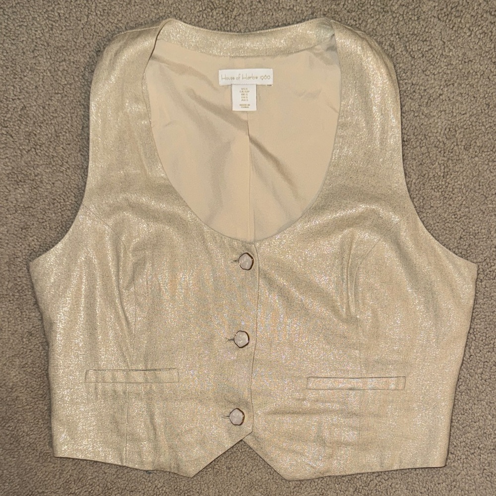 House of Harlow 1960 Metallic Gold Vest
